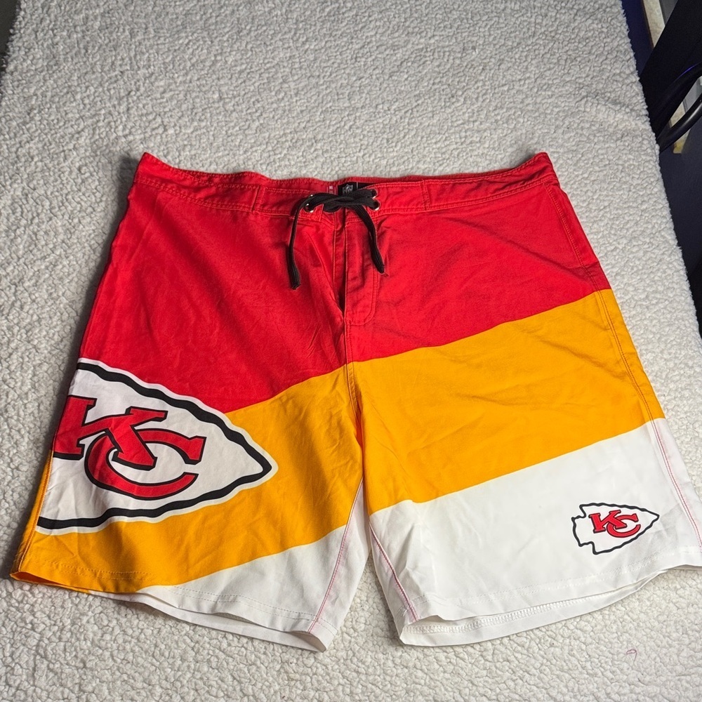 NFL Apparel Kansas City Chiefs Red and Yellow Board Shorts